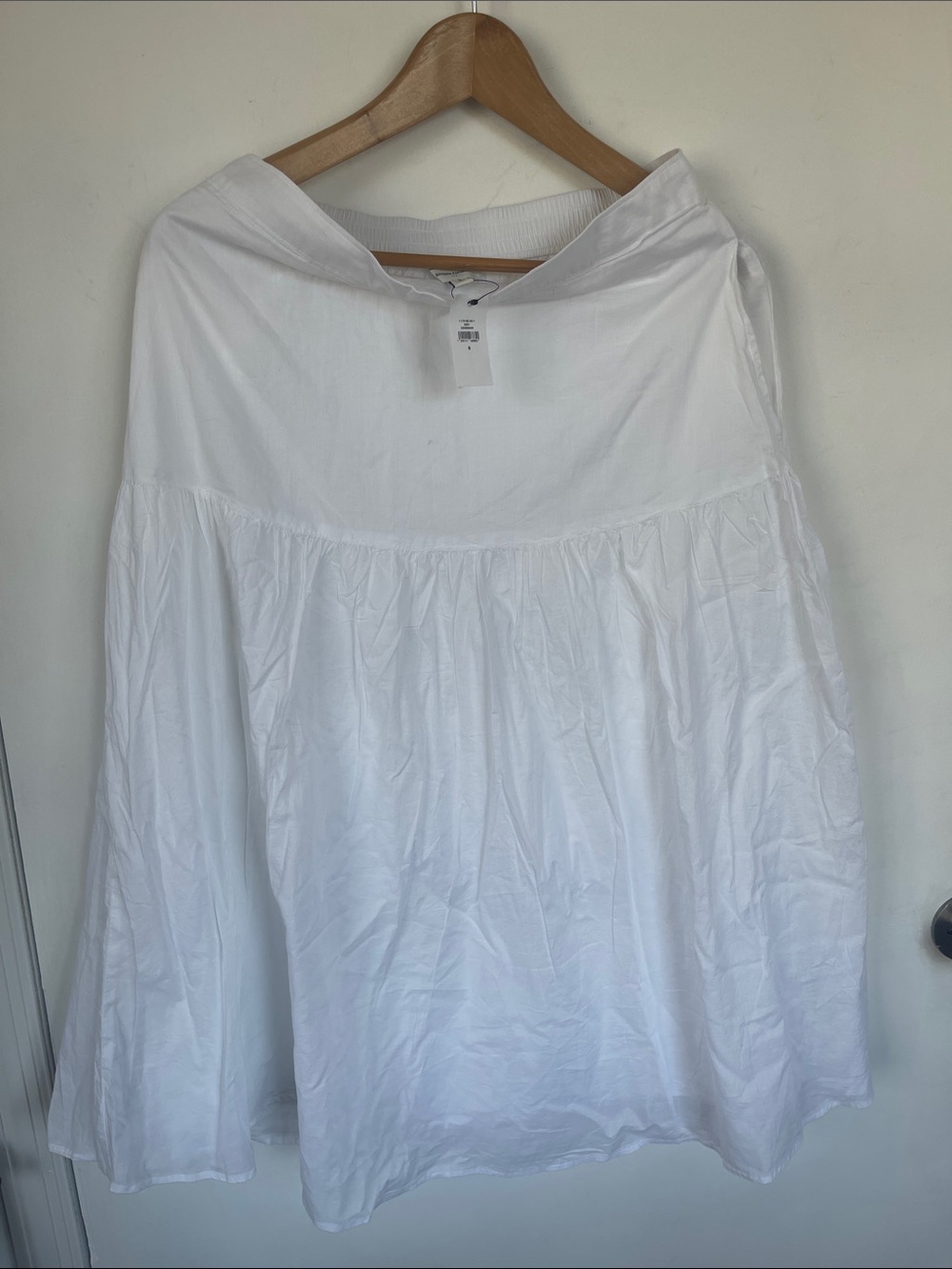 Banana Republic White Tiered Voile Midi skirt cotton